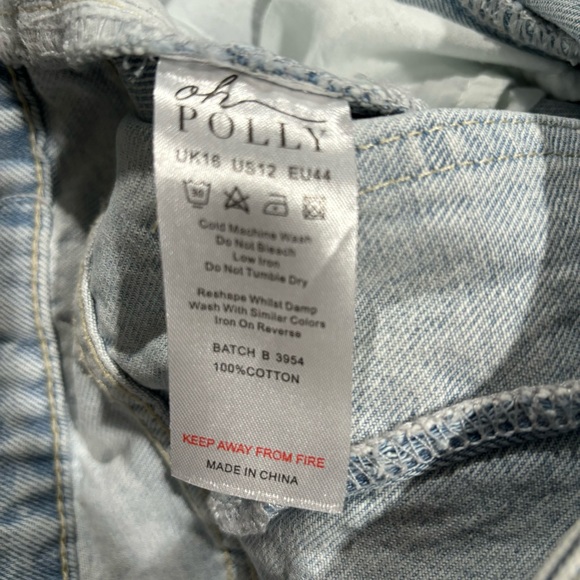 NWT Oh Polly Frayed Seam Flare Jeans Light Wash US 12 - Picture 8 of 8